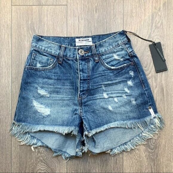 Free People One Teaspoon High Waist Bonita jeans Short fringe Distressed Cutoffs - Picture 5 of 15